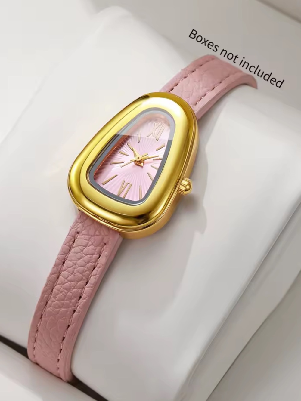 Target Pink Leather Strap Watch with Gold-Tone Case